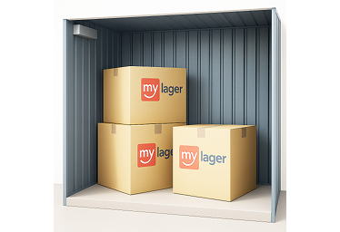 Bild von einem Lagerraum mit Umzugskartons