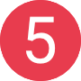 Icon Rot Zahl Weiss 5