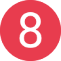 Icon Rot Zahl Weiss 8