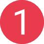 Icon Rot Zahl Weiss Eins