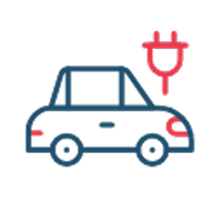 Icon mit einem E-Auto